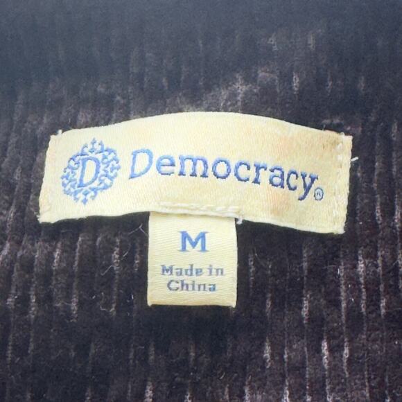 DEMOCRACY CORDUROY‎ CROPPED ONE BUTTON BLAZER IN ESPRESSO NWT WOMEN'S MEDIUM - Picture 11 of 15